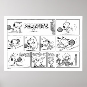Poster Snoopy Joue Au Tennis