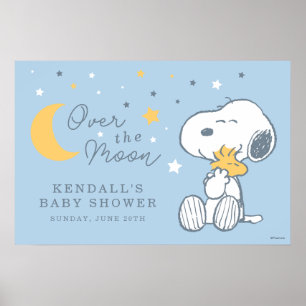 Poster Snoopy & Woodstock Fête de Naissance Over the Mo