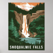 Poster Snoqualmie Falls, WA (Devant)