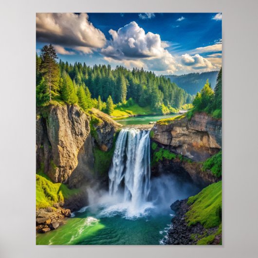 Poster Snoqualmie Falls, WA (Devant)