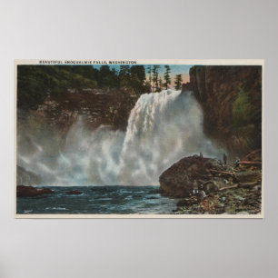 Poster Snoqualmie tombe, WA - vue des automnes en bas