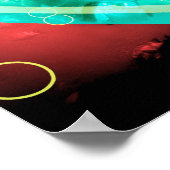 Poster snorkeling rouge rétro (Coin)