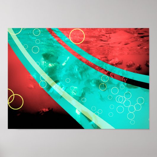 Poster snorkeling rouge rétro (Devant)