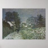 Poster Snow at Argenteuil par Claude Monet (Devant)