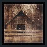 Poster Snow Country rural Old Barn<br><div class="desc">Rudimentaires Winter Country Rural Old Barn Accessoires and farmhouse home accents. Rustic old barn wedding favor ideas. Unique venin pour country life.</div>