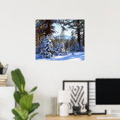 Poster Snow-covered Red Fir trees (Bureau à domicile)
