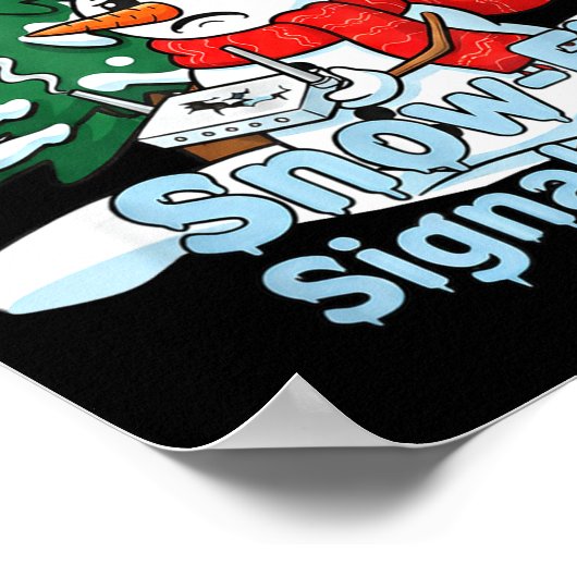 Poster Snow-fi Signal Lost Funny Snowman Christmas Art (Coin)