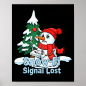 Poster Snow-fi Signal Lost Funny Snowman Christmas Art (Devant)