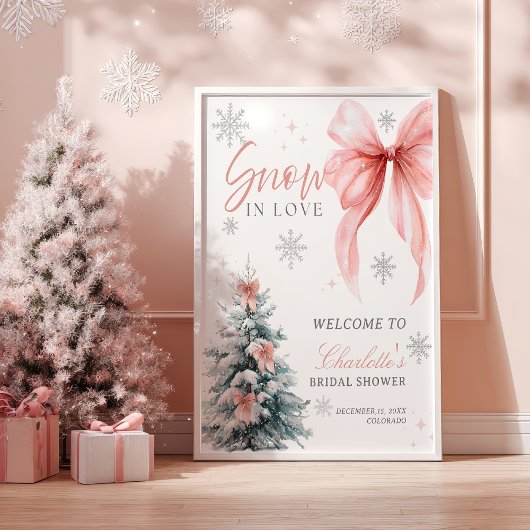Poster Snow in Love Winter Wonderland Bridal Shower