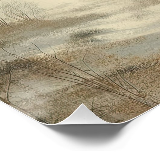 Poster Snow In Winter Landscape Old Photo Graphic Design (Coin)