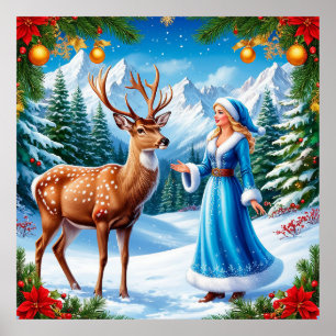 Poster Snow Maiden Enchanter La Scène D'Hiver