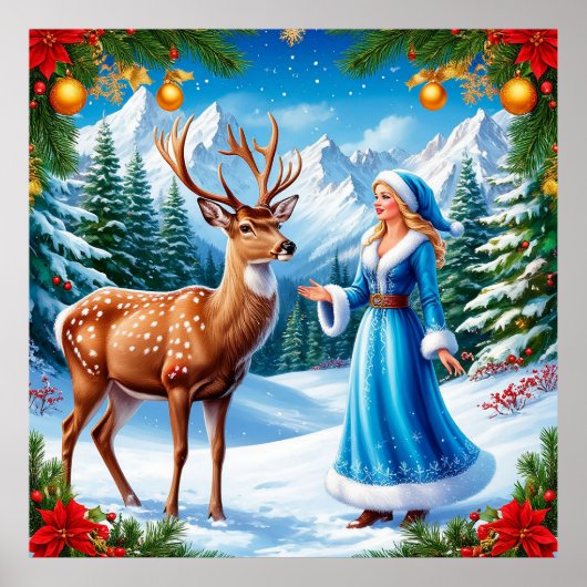 Poster Snow Maiden Enchanter La Scène D'Hiver (Devant)