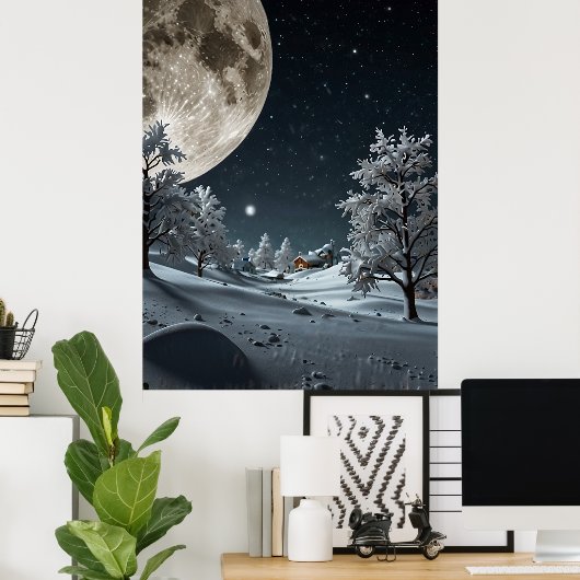 POSTER SNOW MOON (Bureau à domicile)