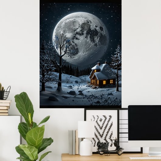 POSTER SNOW MOON (Bureau à domicile)