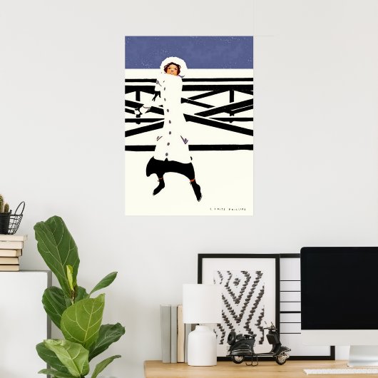 Poster Snowball Fight Fadeaway Girl Par C Coles Philllips (Bureau à domicile)