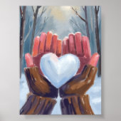 Poster Snowball Heart | Winter Gloves Watercolor (Devant)