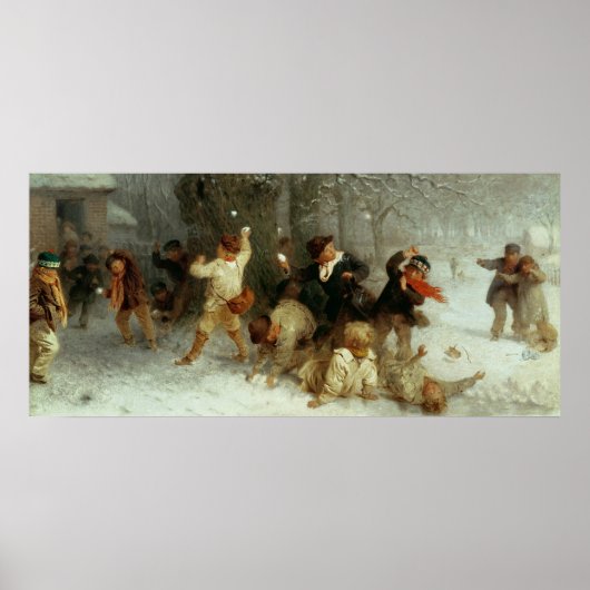 Poster Snowballing, 1865 (Devant)