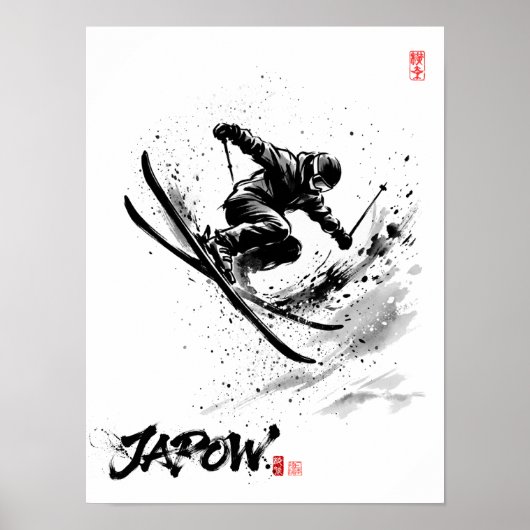 Poster Snowboard Brush Art - Skier Slush (Devant)