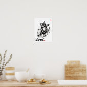 Poster Snowboard Brush Art - Snowboarder cat (Cuisine)