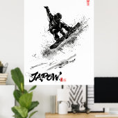 Poster Snowboard Brush Art - Snowboarder Grab (Bureau à domicile)