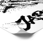 Poster Snowboard Brush Art - Snowboarder Grab Jump (Coin)
