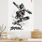 Poster Snowboard Brush Art - Snowboarder light (Cuisine)