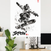 Poster Snowboard Brush Art - Snowboarder light (Bureau à domicile)