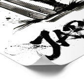 Poster Snowboard Brush Art - Standing Samurai Ski (Coin)