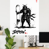 Poster Snowboard Brush Art - Standing Samurai Snowboard (Bureau à domicile)