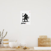 Poster Snowboard Brush Art - Standing Samurai Snowboard (Cuisine)