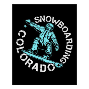 Poster Snowboard Colorado Snowboard Souvenir