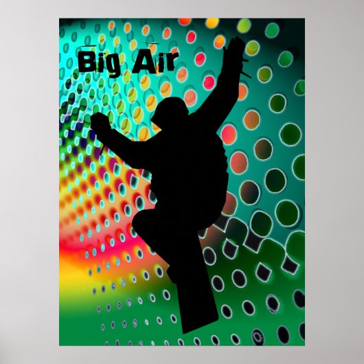 Poster Snowboard dans une tempête de neige cosmique (Devant)