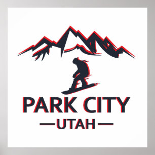 Poster snowboard de Park City Utah