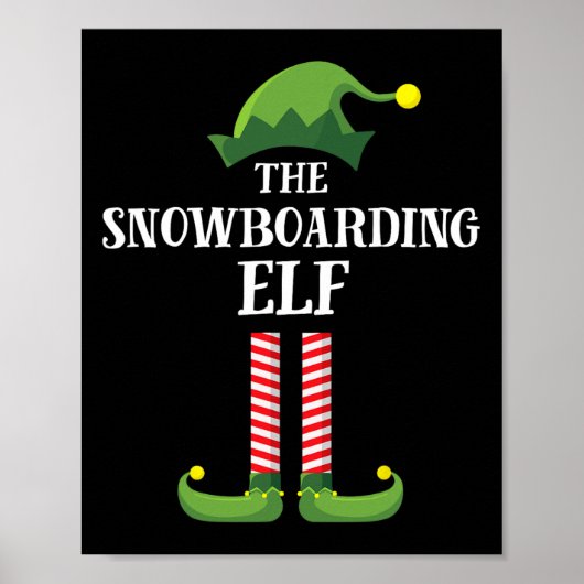 Poster Snowboard Elf Correspondant Famille Groupe Noël P (Devant)