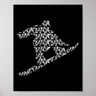 Poster Snowboard Freestyle Snowboarders Silhouette I S