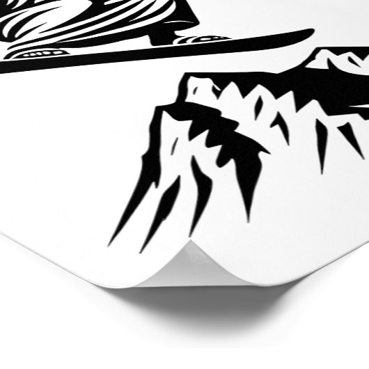 Poster Snowboard Jesus Christ Snowboard Rizzin' Neige C (Coin)