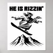 Poster Snowboard Jesus Christ Snowboard Rizzin' Neige C (Devant)