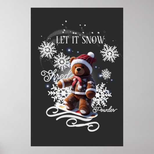 Poster Snowboard nounours/Shop (Devant)