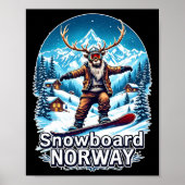 Poster Snowboard Reindeer Adventure En Norvège (Devant)