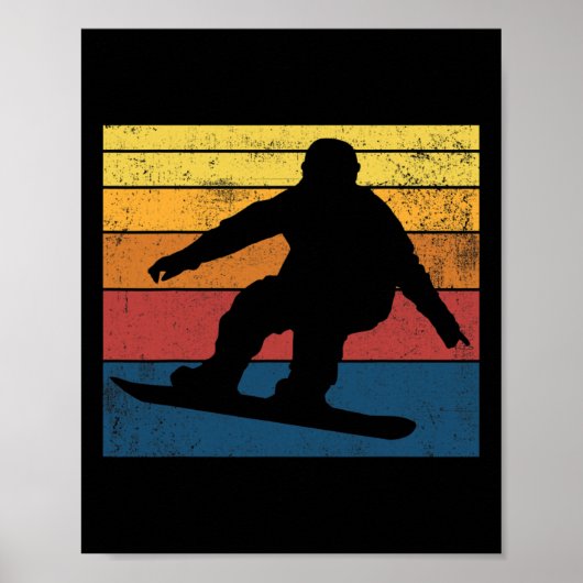 Poster Snowboard Retro Cadeau Vintage (Devant)