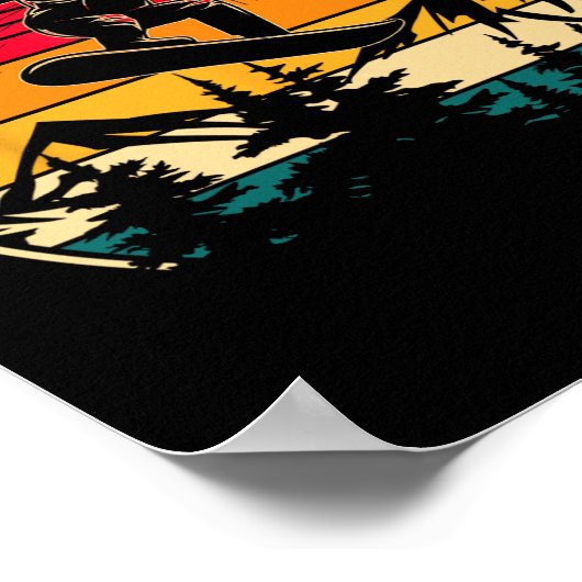 Poster Snowboard Retro Sunset Style Snowboard Winter S (Coin)