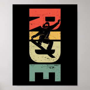 Poster Snowboard Ride Vintage Retro