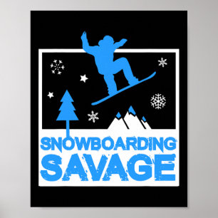 Poster Snowboard Savage Enfants Cool Jeunes Freestyle Nei