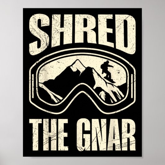 Poster Snowboard Shop The Gnar Snowboarder Funny Chil (Devant)