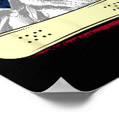 Poster Snowboard Ski Snowboard Drapeau américain Snowbo (Coin)