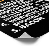 Poster Snowboard Snowboard Bacon 5 choses que j'aime Almo (Coin)