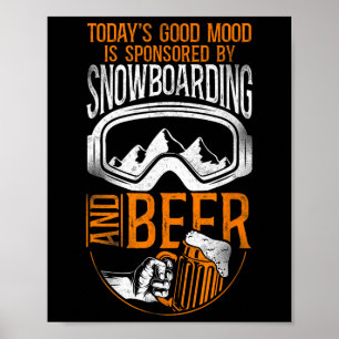Poster Snowboard Snowboard Bière Vintage