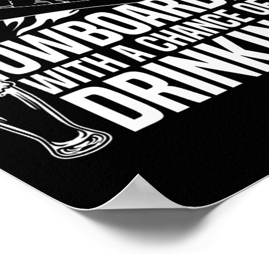 Poster Snowboard Snowboard Bière Week-end Prévision Snowb (Coin)