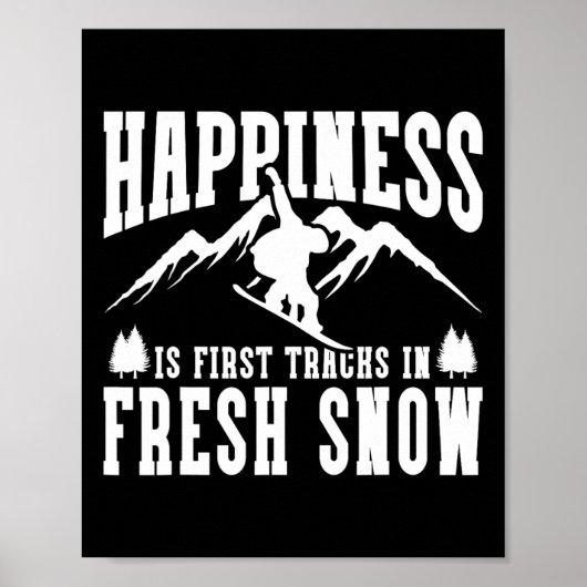 Poster Snowboard Snowboard Happiness Is First Trails I (Devant)