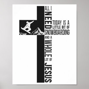 Poster Snowboard Snowboard Jesus Faith Cross